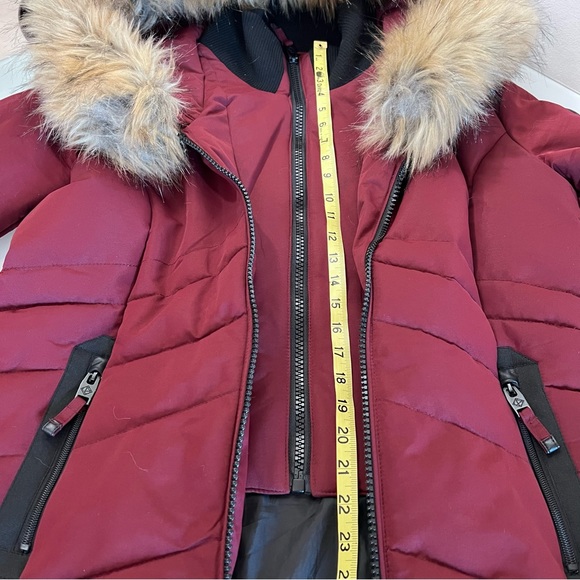 POINT ZERO |  Burgundy winter spring faux fur hooded snow jacket co… - Picture 15 of 16